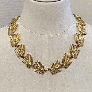 Vintage Swallow Link-Style Panel Necklace